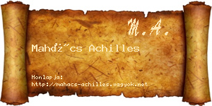 Mahács Achilles névjegykártya